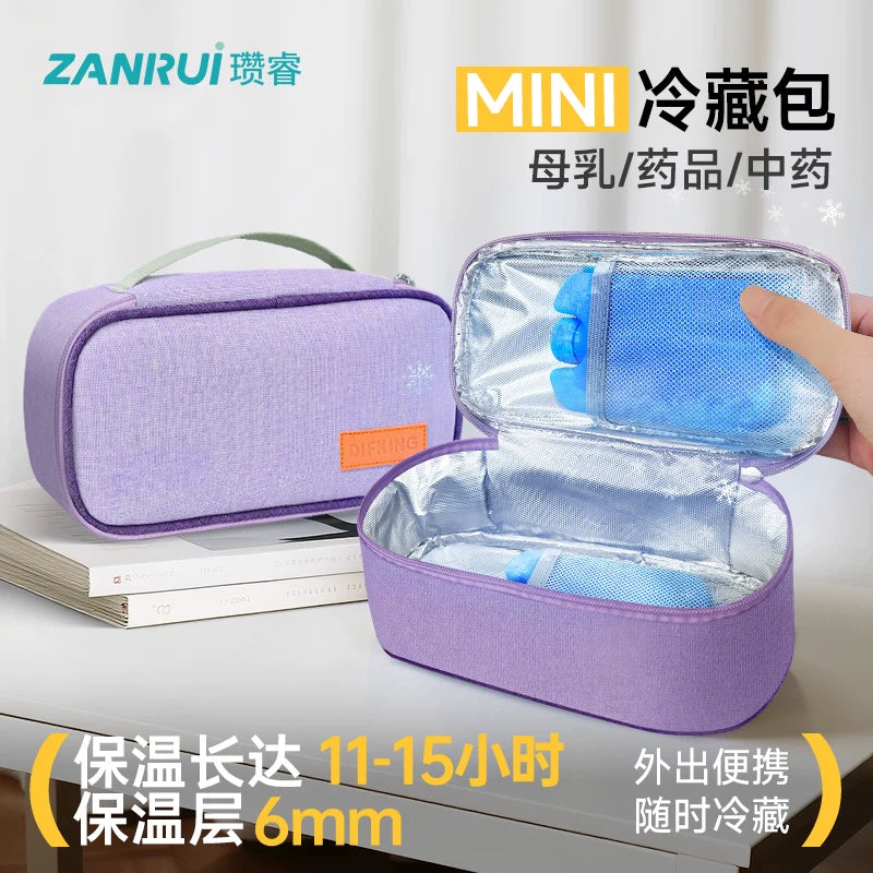 Portable Insulin Cooler Bag with Ice Packs for Medication and Breast Milk Storage