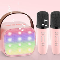 K1/P2 Portable Wireless Bluetooth Karaoke Microphone Speaker with LED Light for Home & Outdoor Use