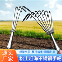 Stainless Steel Hand Rake for Gardening and Beachcombing