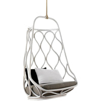 Nordic Outdoor Wicker Hanging Basket Chair for Balcony Garden - Single Person Swing Chair with Aluminum Frame