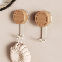 Solid Wood Adhesive Hooks for Bathroom Tissue Dispenser, Strong Bearing Capacity, Walnut Finish