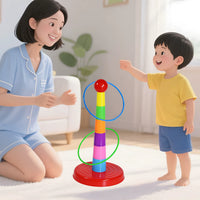 Ring Toss Game for Kids, Stacking Rings Toy, Parent-Child Kindergarten Activity Prop