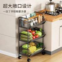 Multi-layer Rolling Utility Cart with Wheels for Kitchen Storage, Snacks, Vegetables, and Fruits