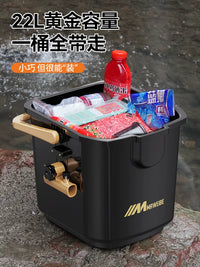 Multifunctional Portable Fishing Bucket with Seat, Lightweight Fishing Tackle Box for Angling