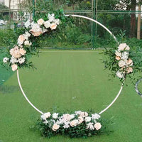 Large Iron Round Arch Wedding Backdrop Stand for Outdoor Lawn Events and Balloon Decor