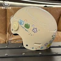 3C Certified Electric Motorcycle Half Helmet for Men and Women, All-Season Safety Helmet