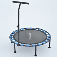 Indoor Fitness Trampoline with Handrail for Kids & Adults, Foldable Mini Rebounder for Home Exercise
