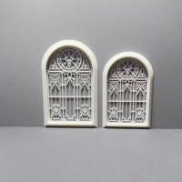 Dollhouse European Style Gothic Window Model for Miniature Landscape Decor