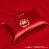Wedding Quilt and Clothing Storage Bag, Large Capacity Thickened Red Festive Packaging