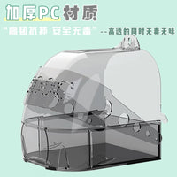 Bird Bath Tub Anti-Escape Panoramic External Hanging Cage Accessory for Parakeets Cockatiels