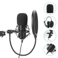 USB Condenser Gaming Microphone Kit for PC, 192K/48K Sample Rate, Live Streaming