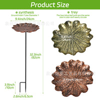 Metal Lotus Leaf Bird Feeder & Bath for Garden Decoration