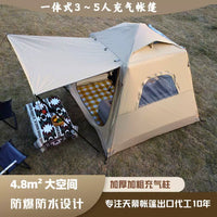 Inflatable Family Camping Tent, Large & Tall, Quick Setup, Windproof & Rainproof, 3-5 Person