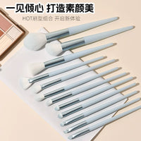 Beginner 12-Piece Soft Bristle Eyeshadow Blush Makeup Brush Set with Storage