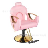 Gold Plated Hydraulic Reclining Barber Chair for Salon and Hairdressing