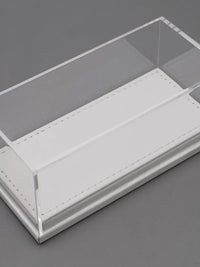 1:64 Scale Car Model Display Case with White Leatherette Base, High-Definition Transparent Acrylic Dustproof Cover