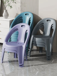 Stackable Plastic Backrest Stool for Adults, Non-Slip Shower Chair for Bathroom