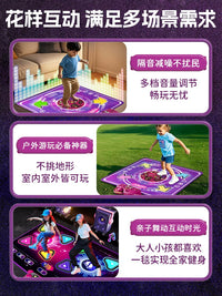 Bluetooth Light-Up Dance Mat for Kids & Adults, Single Player Fitness Game with Music