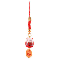 Ceramic Lucky Cat Phone Charm Bag Ornament