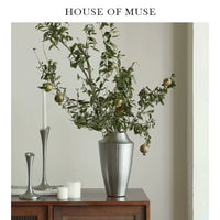 Muse Home "Silver Whisper" Indian Retro Silver-Edged Vase & Candle Holder Decor
