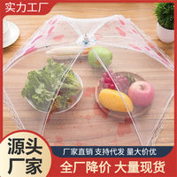 Foldable Hexagonal Food Cover Tent for Dining Table - Dust and Insect Proof Mesh with Lace Trim