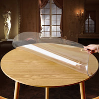 Clear PVC Round Tablecloth Waterproof Oil-Proof Non-Slip Dining Table Protector Mat