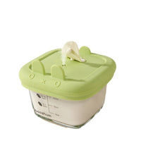 Beeshum Baby Food Glass Storage Container, Steamable and Freezable Fresh-keeping Box for Infants