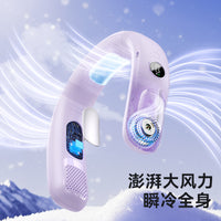 Portable Semiconductor Cooling Neck Fan USB Rechargeable Bladeless Air Conditioner Fan for Outdoor Use