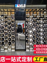 Retail Store Hat and Helmet Display Rack with Multi-layer Shelves