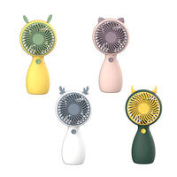 Cartoon Handheld Mini Fan with Lanyard, Portable USB Rechargeable Desk Fan for Students