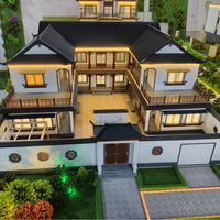 Customizable Villa and Rural House Architectural Model for Real Estate and Light Steel Structures