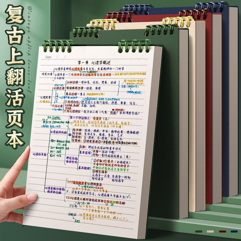 Detachable Coil Notebook with Flip Cover, B5 Vertical Handheld Journal, DIY Student Notepad