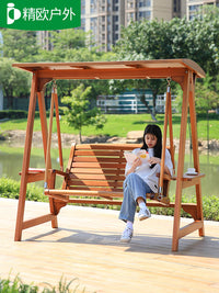 Solid Wood Swing Chair for Patio Garden and Outdoor Relaxation - Double and Triple Seater Swing Rocker