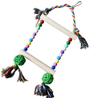 Parrot Bird Chew Toy with Swing, Rattan Balls, and Hanging Rings for Training and Entertainment