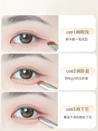 Gudie Eyeliner and Eyeshadow Detail Brush Set - Angled Eyebrow, Concealer, and Lower Lash Line Makeup Brushes