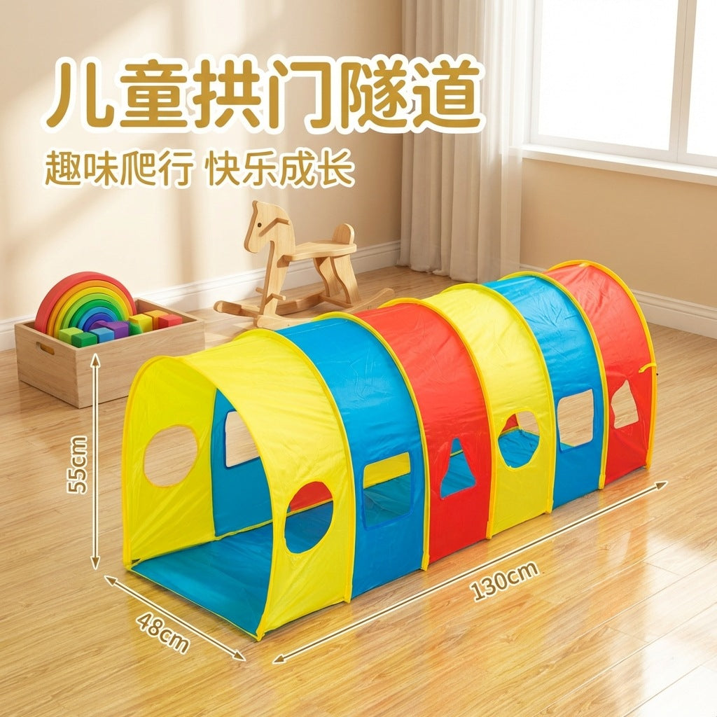Foldable Pop-Up Play Tunnel for Kids, Sensory Crawl Tube for Indoor and Outdoor Play