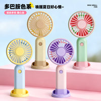Portable USB Rechargeable Mini Handheld Fan with Phone Stand, 3-Speed Personal Desk Fan for Office and Travel