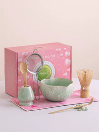 Japanese Matcha Bowl Set with Whisk and Stand, Ceramic Tea Ceremony Kit
