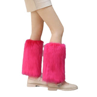 Women's Faux Fur Boot Cuffs Leg Warmers Short Ankle or Long Calf Length