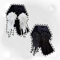 Handmade Angel Wing Embroidered Plush Lolita Scarf