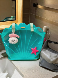 Shell-Shaped Waterproof Wet Dry Swim Bag, Large Capacity Multipurpose Travel Toiletry Pouch