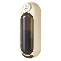 Wall-Mounted Rotating Chopstick Holder with Timer, Dustproof Cutlery Drainer and Storage Box for Kitchen