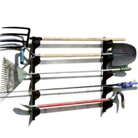 Wall-Mounted Garden Tool Organizer Rack for Shovels, Rakes, and Brooms - Garage Storage Solution