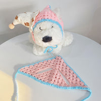 Pet Knitted Ear-Hole Bandana for Cats and Small Dogs