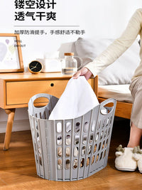 Foldable Laundry Hamper with Hollow Design, Large Capacity Dirty Clothes Storage Basket