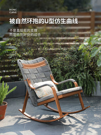 Outdoor Wicker Rocking Lounge Chair with Optional Coffee Table and Ottoman
