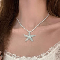 DIY Starfish Pearl Necklace Summer Beach Vacation Jewelry for Women