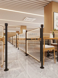 Modern Light Luxury Fluted Glass Partition Screen for Restaurants and Hot Pot Shops