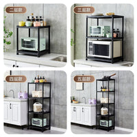 Multi-layer Kitchen Storage Rack with Wheels for Microwave Oven Pots and Pans, Heavy-Duty Movable Organizer