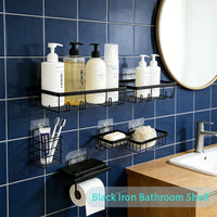 Bathroom Shower Caddy Wall Mounted Organizer Shelf No-Drill Storage for Soap & Toiletries